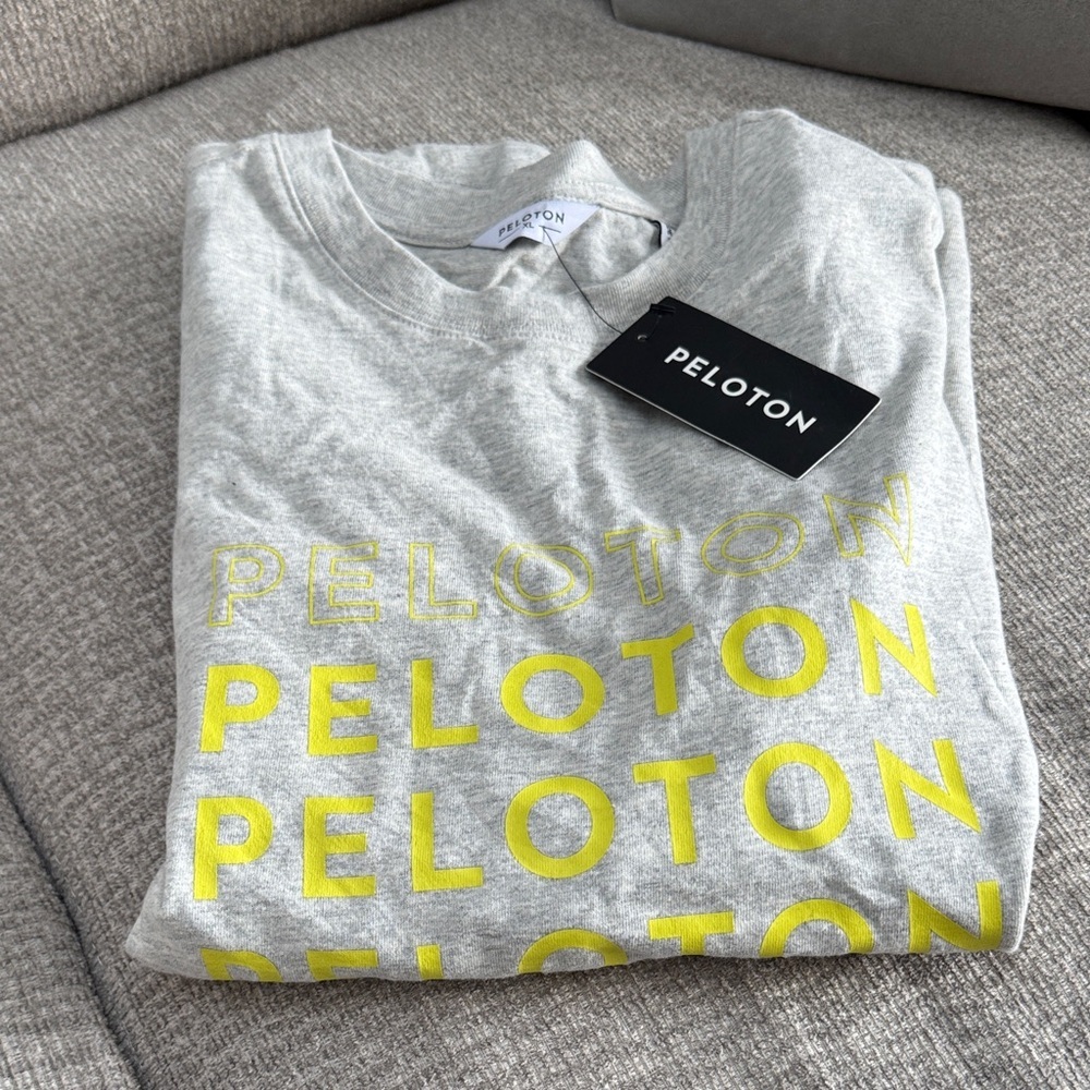 Peloton Gray Tee With Vibrant Yellow Print
